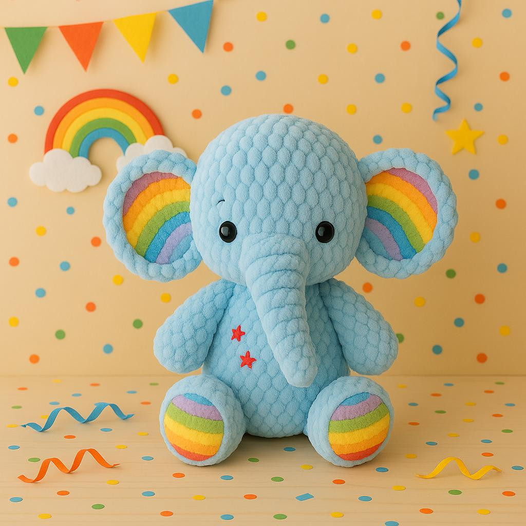 Handmade Elephant Crochet Doll